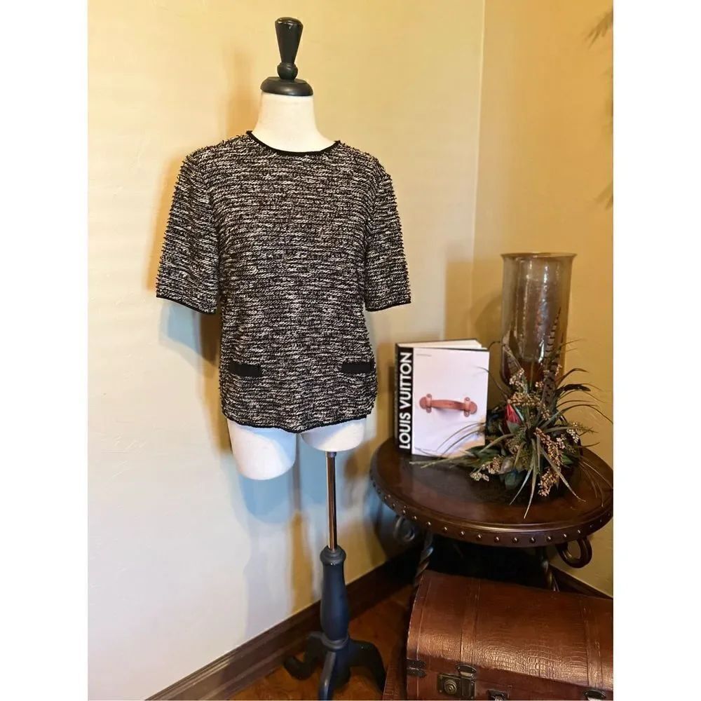 ZARA Woman Nubby Short Sleeve Blouse Size Small